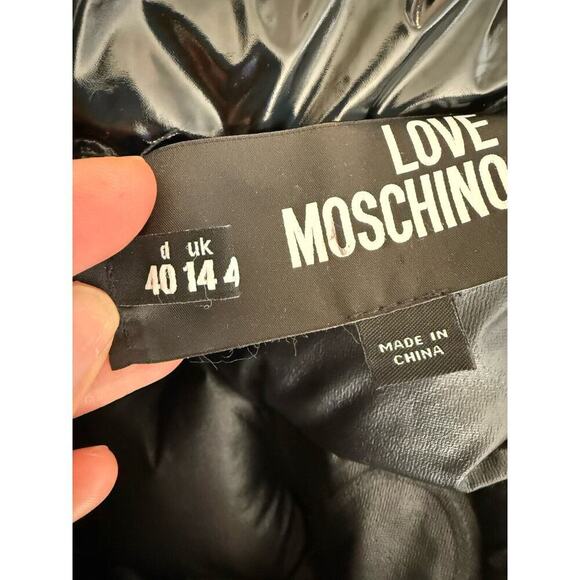 LOVE MOSCHINO Black Polyester Puffer Jackets & Coat Women’s Size 46 US10 / UK14 - Picture 14 of 15